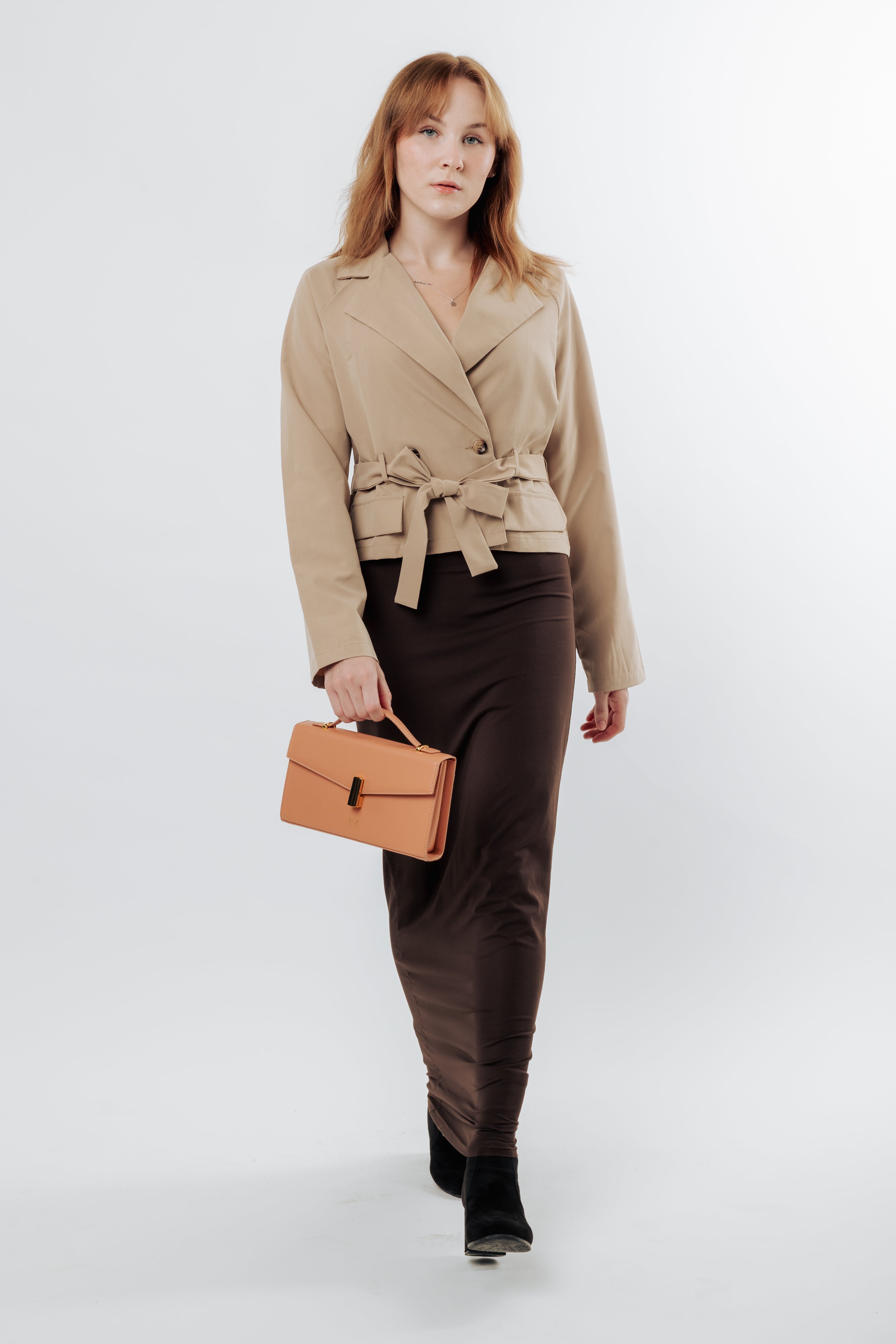 Desert Rose handbag with gold chain 