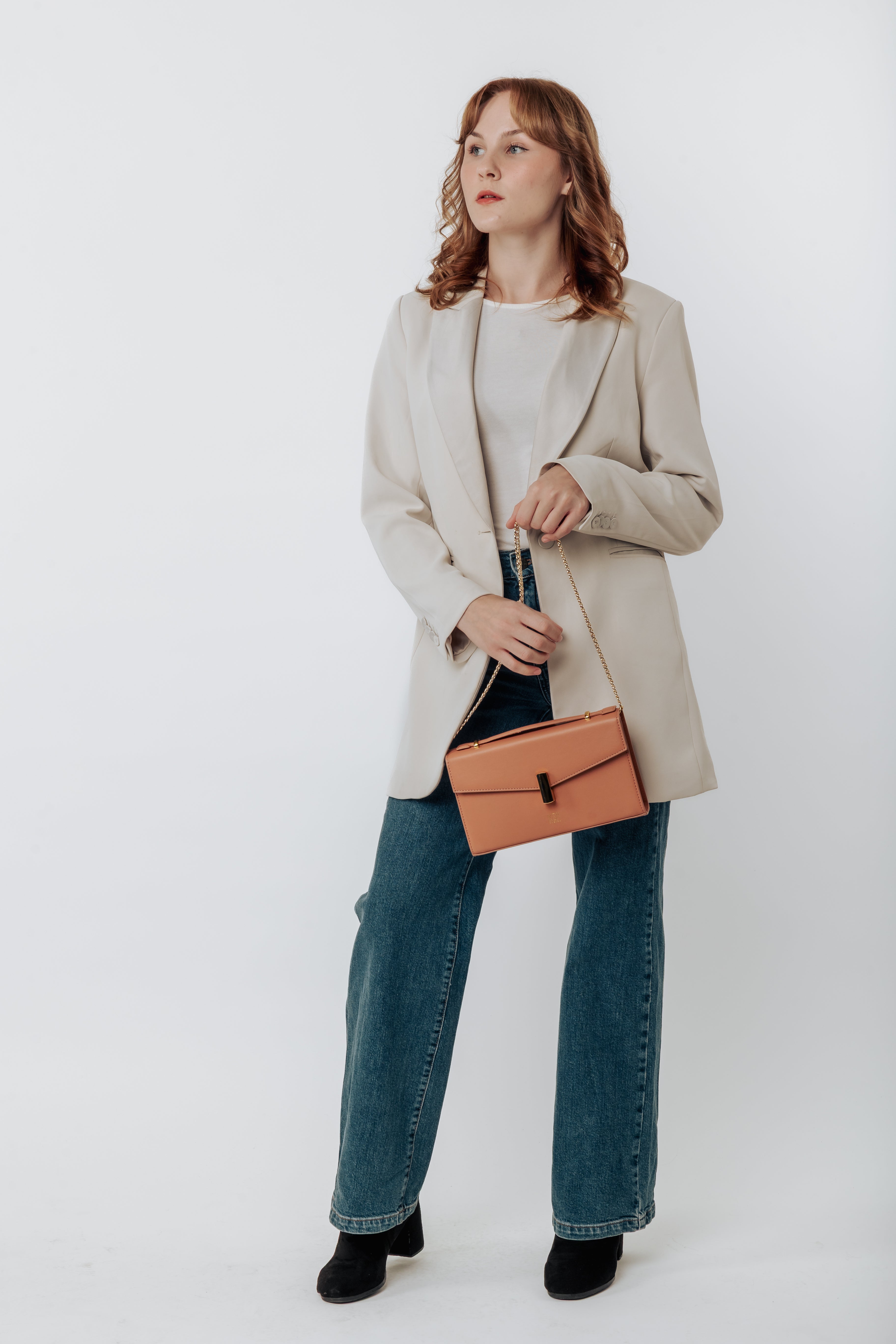 Desert Rose handbag with gold chain 