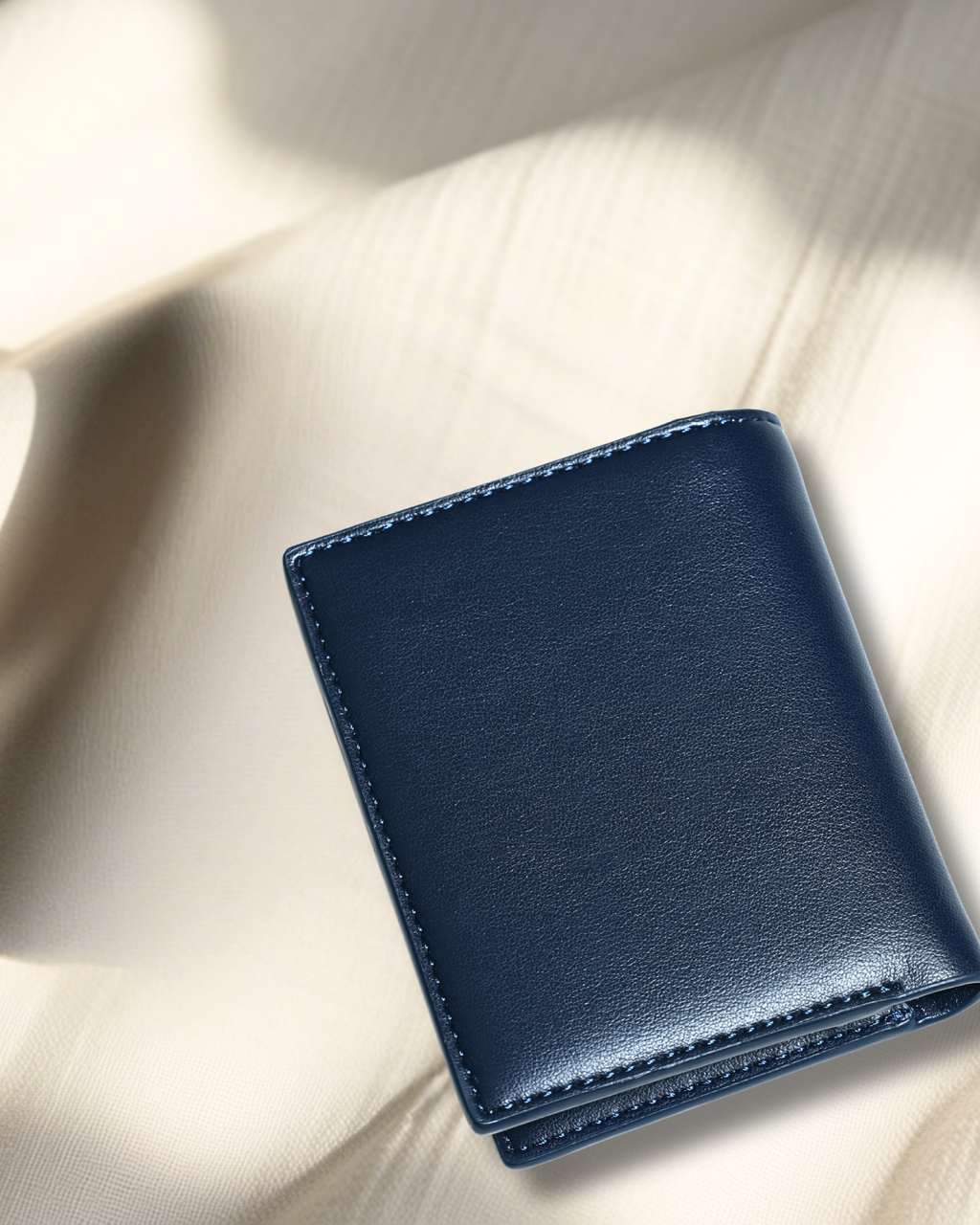 RFID Bi fold Cash Wallet with coin and AirTag pocket - Coastal blue