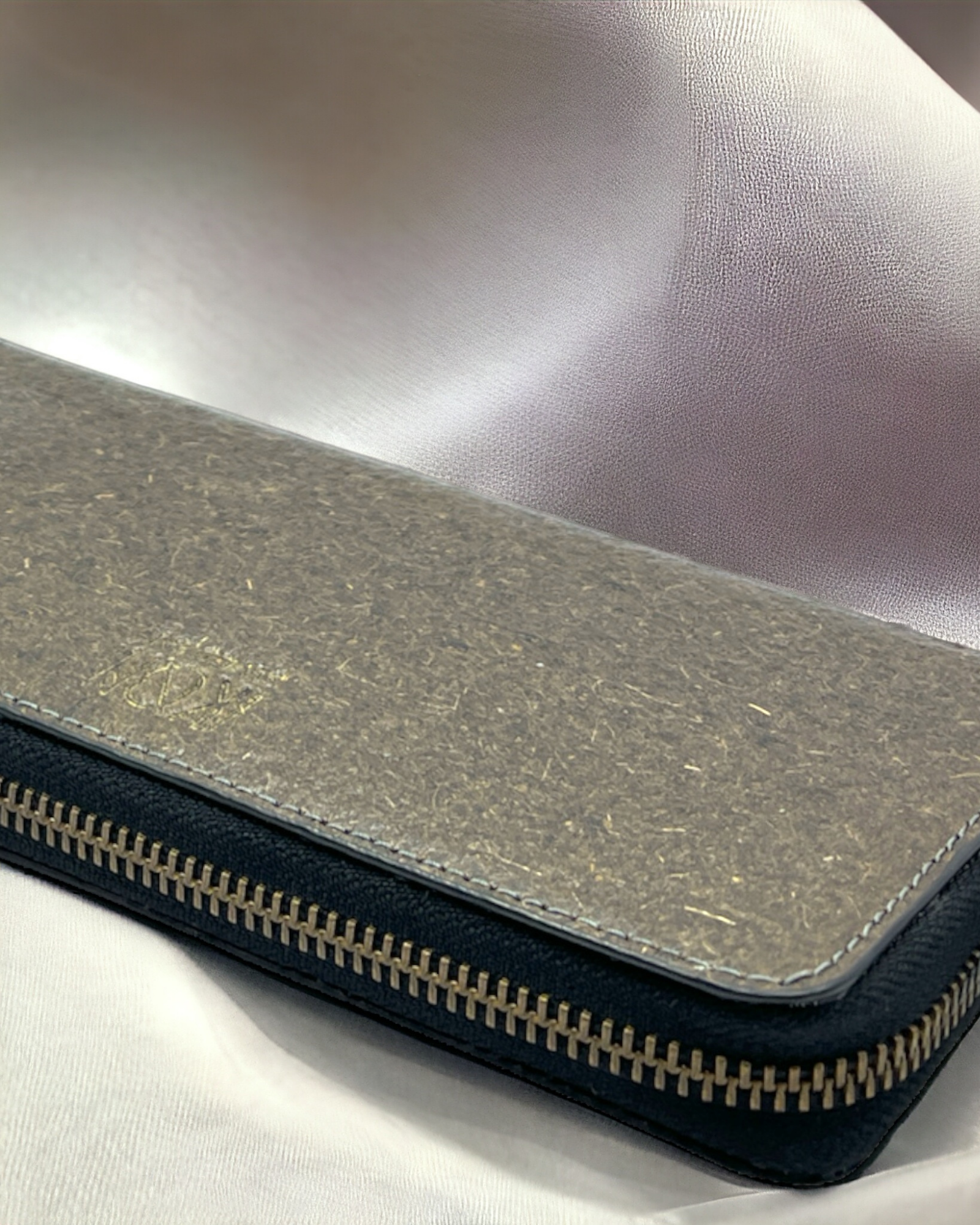 Ash Gray Long Zip Wallet