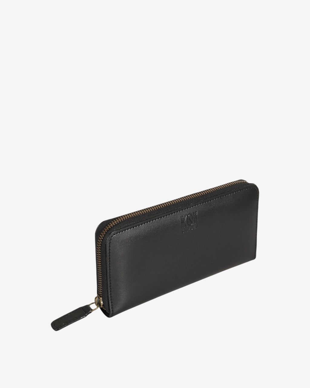 Black Long Leather zip wallet