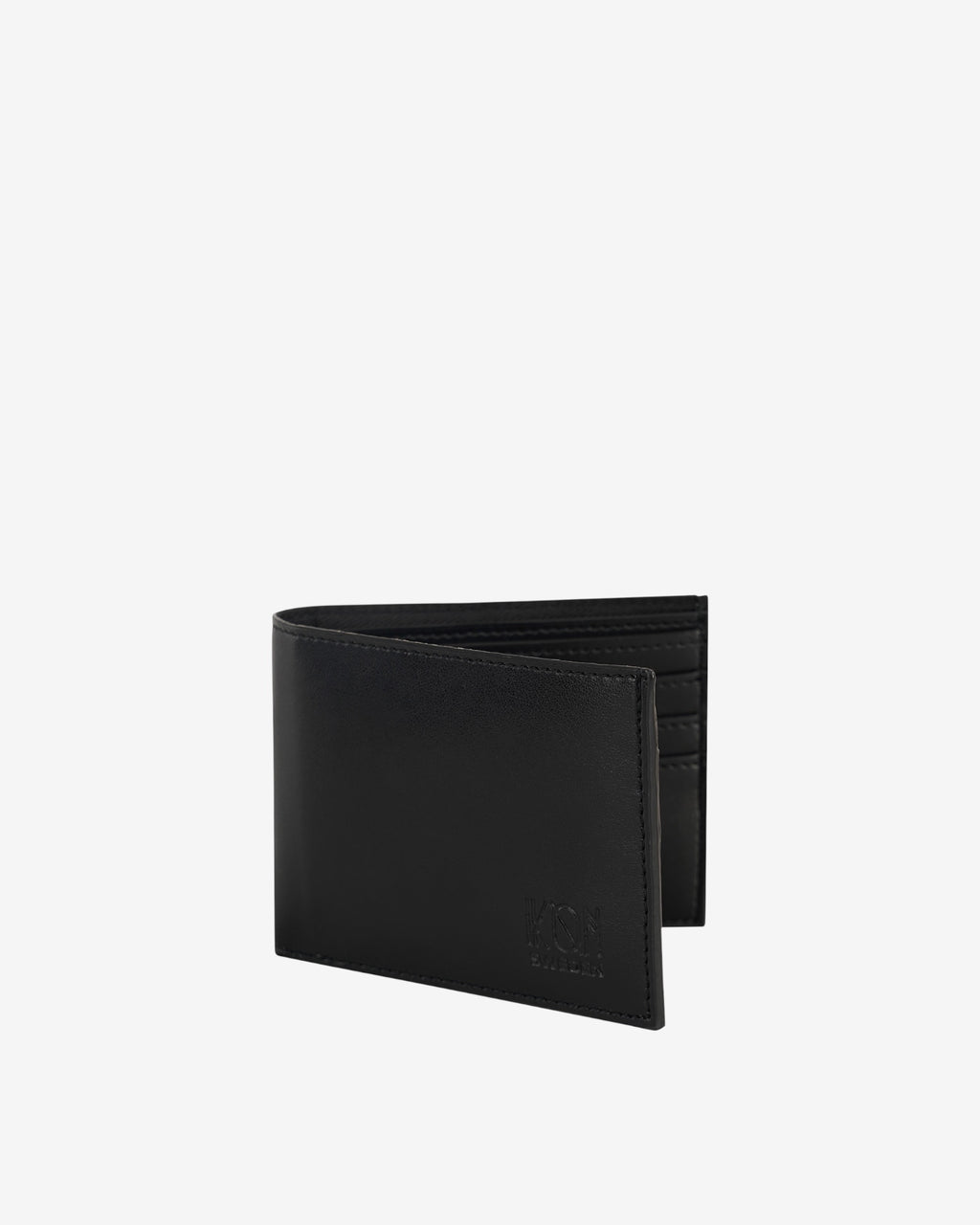 Apple leather classic men wallet with coin and AirTag pocket - black