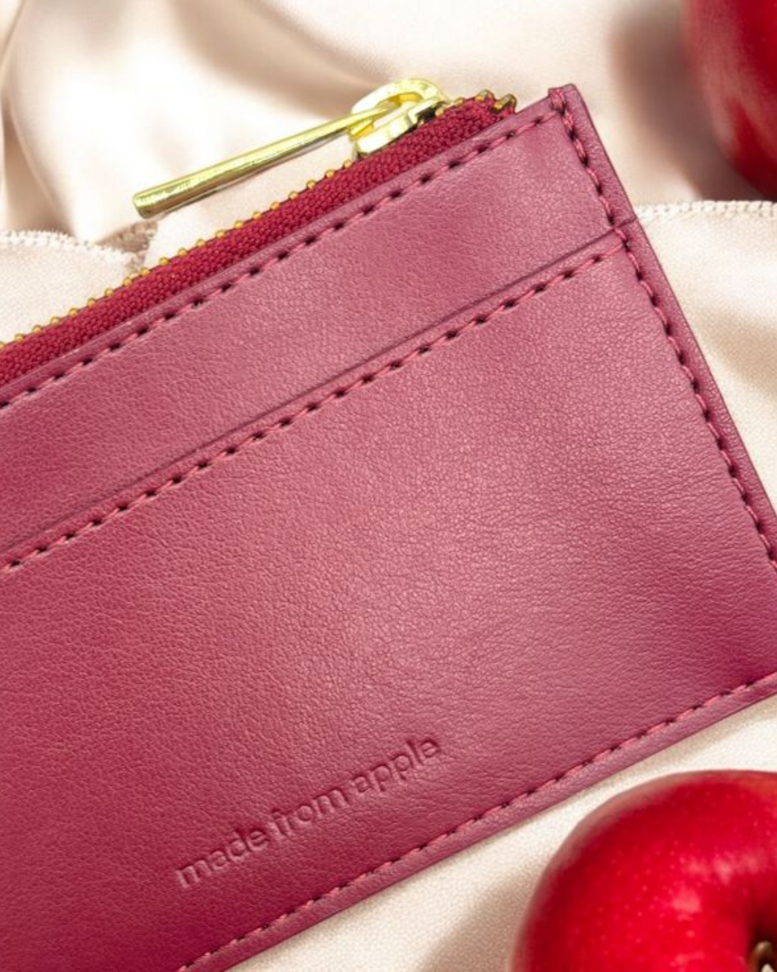 Wine Red Zipper card holder
