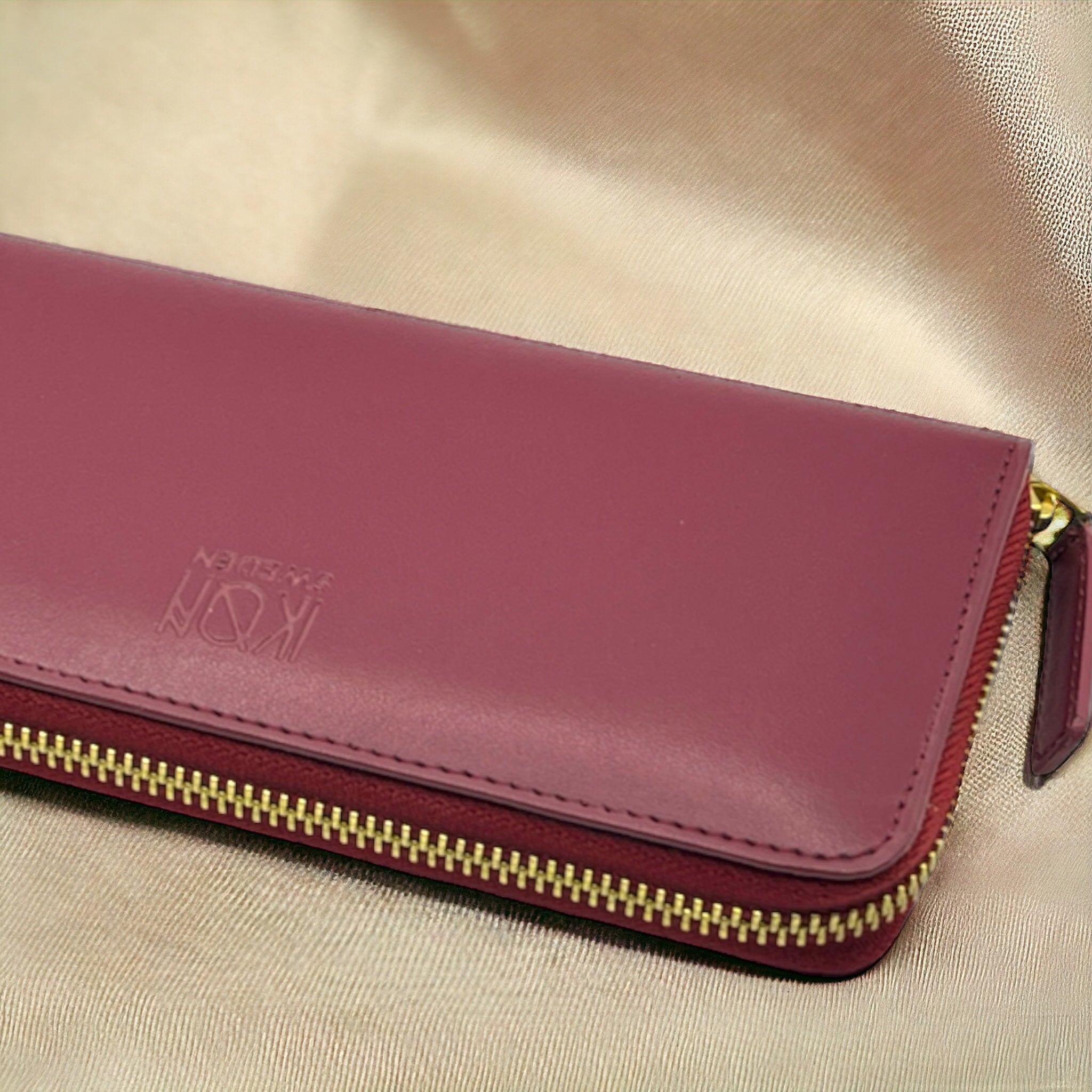 Wine Red Long zip wallet