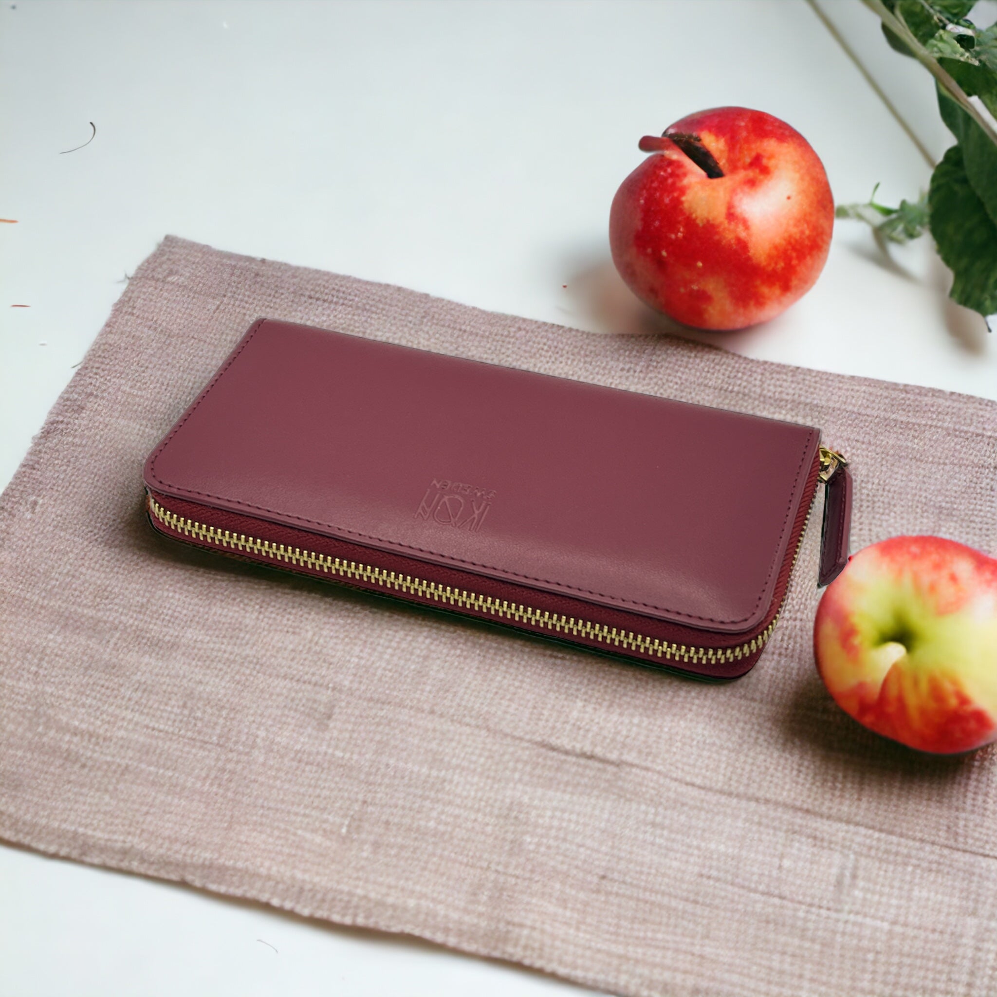 Wine Red Long zip wallet