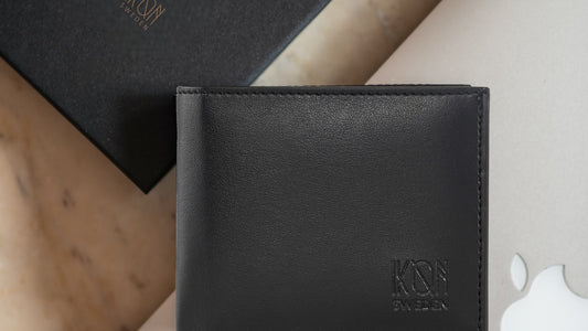 Apple Leather Stylish Classic Wallet - Black