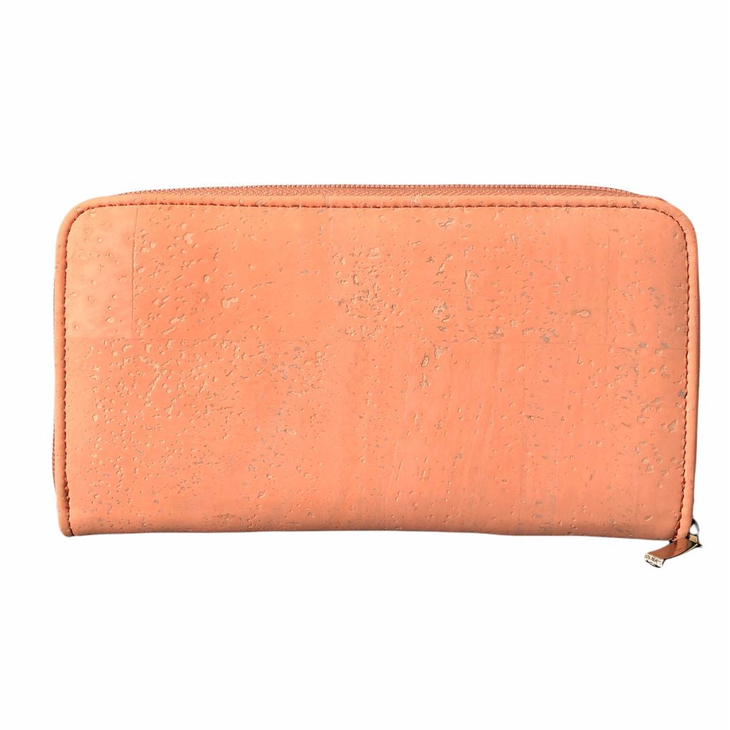 Cork Leather Zip Wallet Purse
