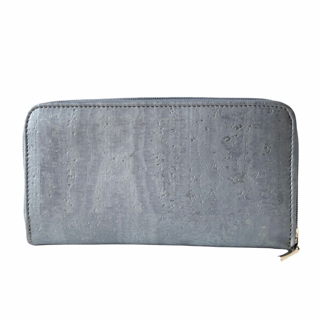 Metallic Grey Lather Wallet 