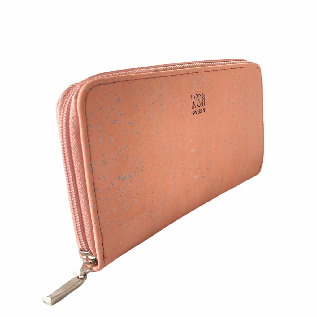 Cork Leather Zip Wallet Purse