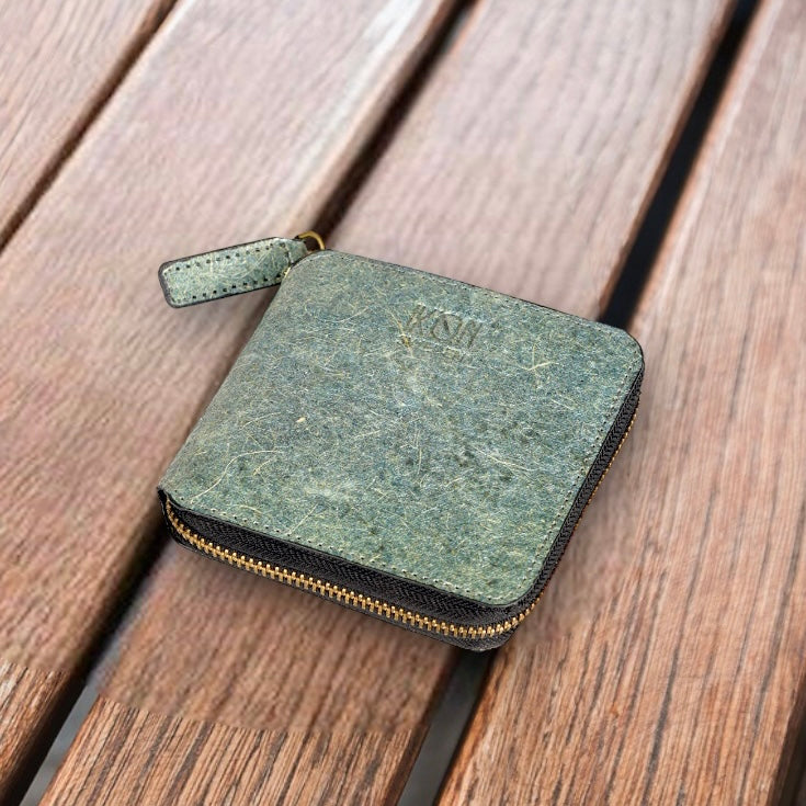 Kochi | Coconut Leather Small Zip Wallet - Oceanic